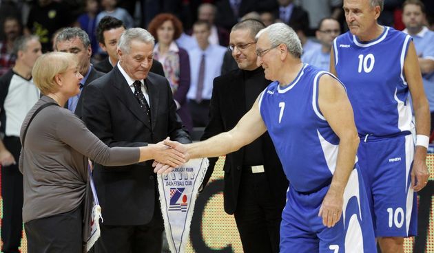 Bruno Marcelić s Ljerkom Ćosić na umirovljenju dresova Pina i Kreše. Foto: Filip Brala/24sata