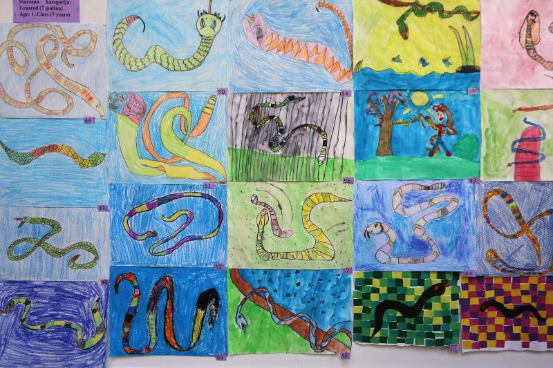 U Knezevoj palaci otvorena je izlozba djecjih radova na temu “Zmije – opasna ljepota”. Photo: Filip Brala/PIXSELL U Knezevoj palaci otvorena je izlozba djecjih radova na temu “Zmije – opasna ljepota”. Photo: Filip Brala/PIXSELL