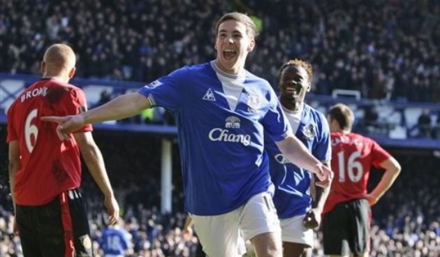 Gosling, Everton – Manchester Utd. foto: AP Photo