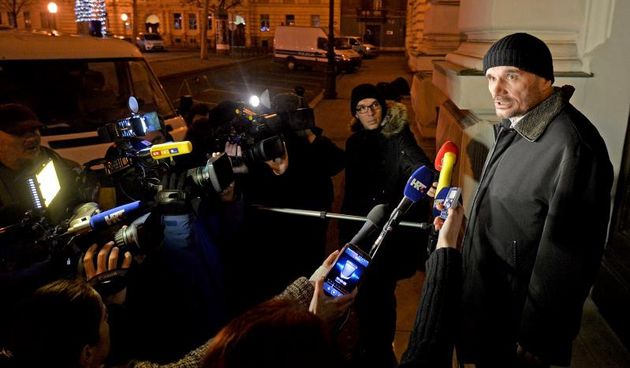 01.01.2014., Zagreb – Policija je sprovela Josipa Perkovica na zagrebacki Zupanijski sud.Anto Nobilo, odvjetnik Josipa Perkovica daje izjavu novinarima nakon posjeta svom klijentu. Photo: Marko Prpic/PIXSELL Autor  Marko Prpic/PIXSELL KLJUČNE RIJEČI  An