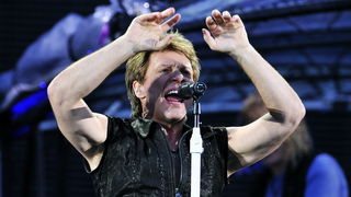 Zagreb, 080611.
Stadion Maksimir.
Nastup americke rock grupe Bon Jovi. 
Na slici: vokal Jon Bon Jovi.
Foto: Boris Kovacev / CROPIX