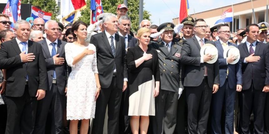 Tomislav Culjak, Goran Pauk, Josipa Rimac, Dragan Covic, Tomislav Karamarko, Kolinda Grabar Kitarovic, Drago Lovric. Photo: Dusko Jaramaz/PIXSELL