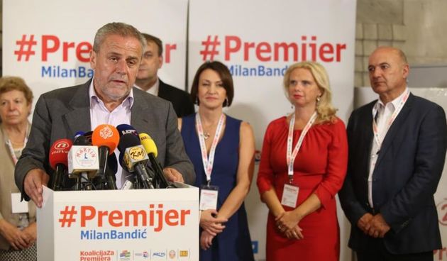 Docek rezultata izvanrednih parlamentarnih izbora u stozeru Bandic Milan 365 – Stranke rada i solidarnosti u Praskoj 5. Milana Vukovic Runjic, Milan Bandic, Jelena Pavicevic Vukicevic. Photo: Igor Soban/PIXSELL