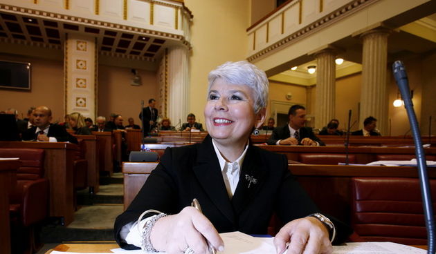 Zagreb, 190112. 
Trg sv. Marka.
Nastavak sjednice Hrvatskog sabora, na kojoj se raspravlja o pristupanju Republike Hrvatske Europskoj uniji. 
Na slici: Jadranka Kosor.
Foto: Damjan Tadic / CROPIX