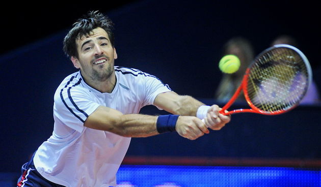 Zagreb, 070213.Od 04.-10.02. u Domu sportova odrzava se 8. izdanje teniskog turnira PBZ Zagreb Indoors.Ivan Dodig (CRO) pobijedio je u 2. kolu Ivu Karlovica (CRO).Na fotografiji: Ivan Dodig.Foto: Neja Markicevic / CROPIX