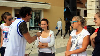 Narodni trg: Predstavljene košarakašice i košarkaši Zadra. foto: Mladen Malik