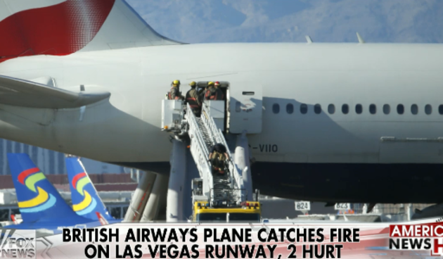 Požan na avionu British Airwaysa u Las Vegasuu, screenshot
