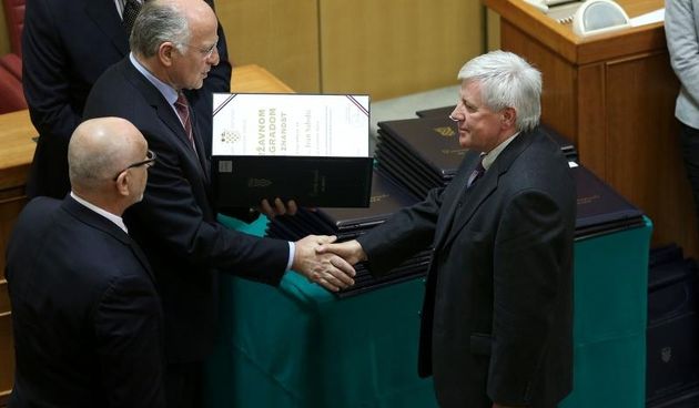 U Saboru su danas dodijeljene Drzavne nagrade za znanost za 2013. godinu. Josip Leko. Photo: Patrik Macek/PIXSELL