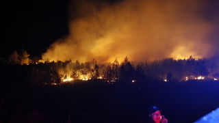 Zadar, 070311.
Vatrogasci iz Zadra od popodnevnih sati bore se sa pozarom koji je izbio na podrucju izmedju Zadra i Murvice, tocnije na predjelu Baricevici.
Foto: Jure Miskovic / CROPIX