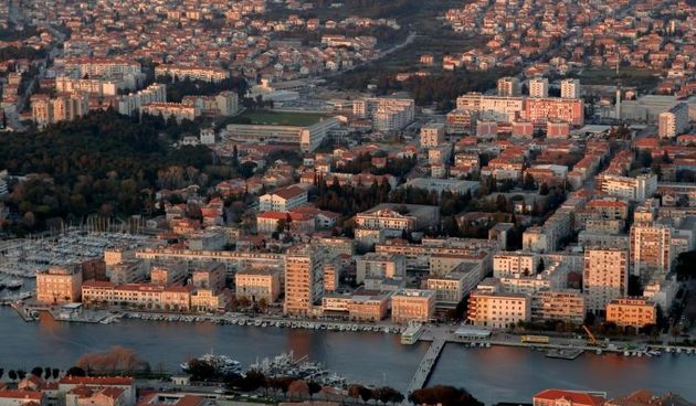 Zadar iz zraka. Branimirova obala, Melada i Voštarnica. Foto. Dino Stanin/PIXSELL