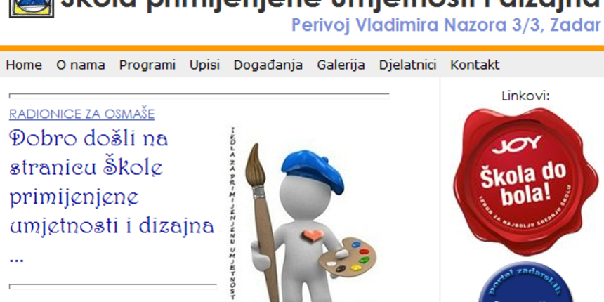 Škola primjenjene umjetnosti i dizajna Zadar Škola primjenjene umjetnosti i dizajna Zadar