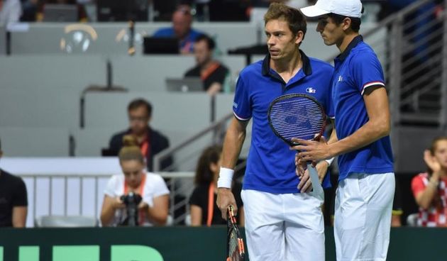 Zadar – Polufinale Davis Cupa, Hrvatska – Francuska, parovi, Marin Cilic, Ivan Dodig – Pierre-Hugues Herbert, Nicolas Mahut. Photo: Hrvoje Jelavic/PIXSELL