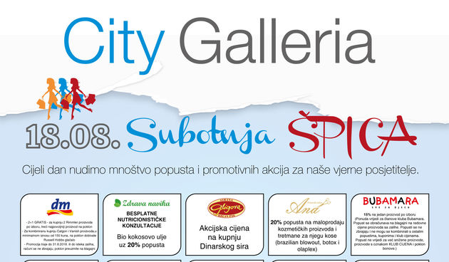 Ljetna subotnja špica u City Galleiji