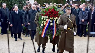 Svecanim postrojavanjem i mimohodom kroz grad postrojbi sudionica obiljezena je 22. obljetnica vojno-redarstvene akcije Maslenica. Photo: Dino Stanin/PIXSELL Svecanim postrojavanjem i mimohodom kroz grad postrojbi sudionica obiljezena je 22. obljetnica vojno-redarstvene akcije Maslenica. Photo: Dino Stanin/PIXSELL