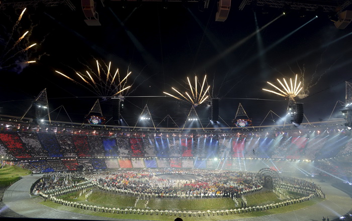 London, 270712.
Olimpijski stadion.
Svecano otvaranje Olimpijskih Igra u Londonu.
Na fotografiji: .
Foto: Drago Sopta / CROPIX