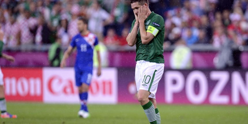Poznan, 100612.
EURO 2012.
Gradski stadion u Poznanu.
Utakmica prvog kola skupine C, Europskog nogometnog prvenstva u Poljskoj i Ukrajini, izmedju Irske i Hrvatske.
Na fotografiji: Robbie Keane.
Foto: Drago Sopta / CROPIX