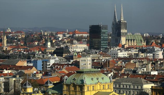 28.11.2013., Zagreb – Panoramski pogled na centar grada Zagreba iz hotela Westin. GRAD ZAGREB  Photo: Anto Magzan/PIXSELL
