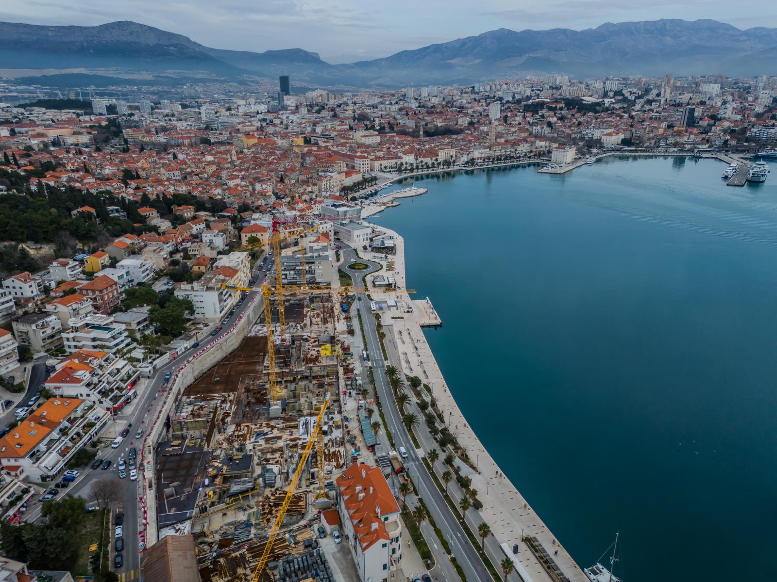 Split: Pogled iz zraka na mjesto gdje je bio hotel Marjan