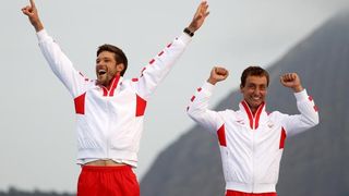 Rioe de Janeiro. Olimpijski prvaci u klasi 470, Šime Fantela i Igor Marenić. Photo. Igor Kralj/PIXSELL Rioe de Janeiro. Olimpijski prvaci u klasi 470, Šime Fantela i Igor Marenić. Photo. Igor Kralj/PIXSELL