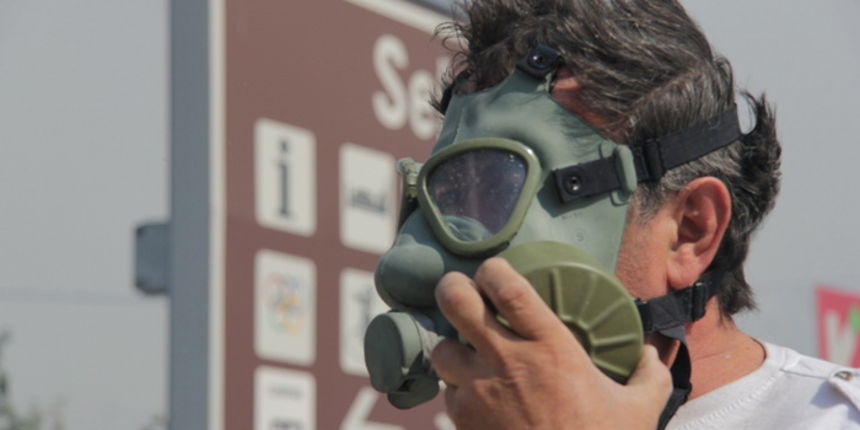 Novi Vinodolski, 230712.Rano jutros buknuo je veliki pozar izmedju Novog Vinodolskog i Selca. Zbog pozara zatvorena je Jadranska magistrala a nesto prije 11 h pocela je evakuacija autokampa Selce.Foto: Alen Medjic / Cropix