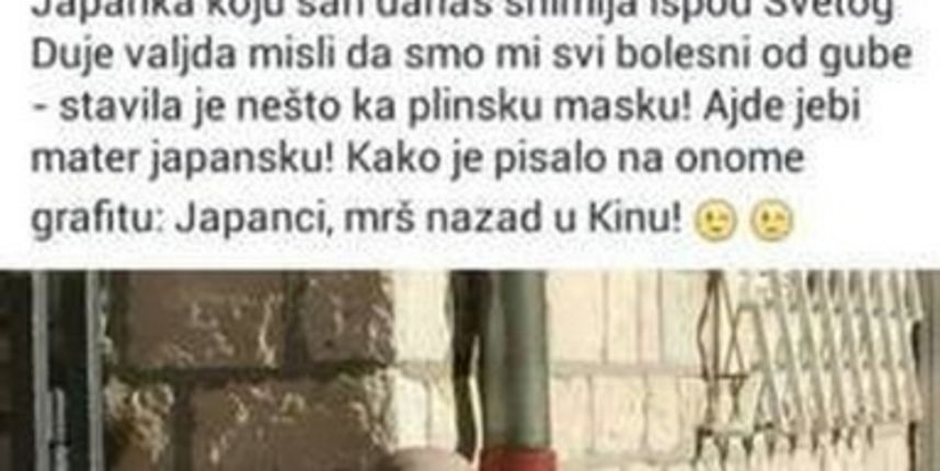 Pauletićev status o japanskim turistima na Facebooku Pauletićev status o japanskim turistima na Facebooku