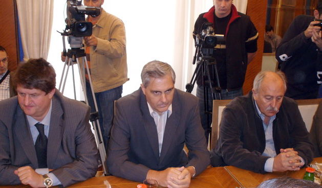 Lisac, Lorbek i Bilic u Gradskoj vijecnici (Foto:Mladen Malik)