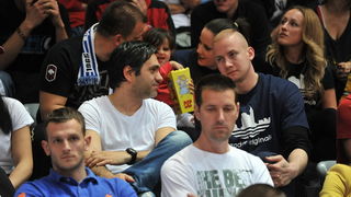 Zadar, 260513.
Dvorana Kresimira Cosica. 
3. polufinalna utakmica prvenstva Hrvatske izmedju KK Zadar i KK Cedevita.
Na fotografiji: Hrvoje Peric (desno).
Foto: Luka Gerlanc / CROPIX