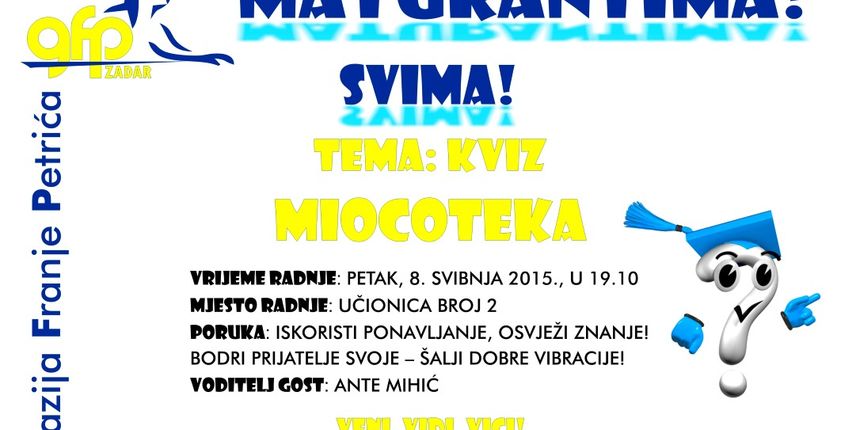 U petak treća “Miocoteka”