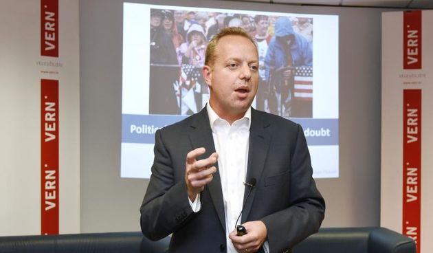 Zagreb – Na Veleucilistu Vern organiziran je panel na temu Politicka komunikacija u doba sumnje na kojoj su sudjelovali prof.dr. sc. Dejan Vercic, dr. sc. Marijana Grbesa, dr. sc. Dragan Bagic i dr. Matt Carter. Photo: Davor Visnjic/PIXSELL
