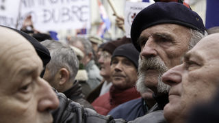 Zadarski branitelji na prosvjedu u Zagrebu 26. veljace 2011, Foto: Leo Banic Zadarski branitelji na prosvjedu u Zagrebu 26. veljace 2011, Foto: Leo Banic