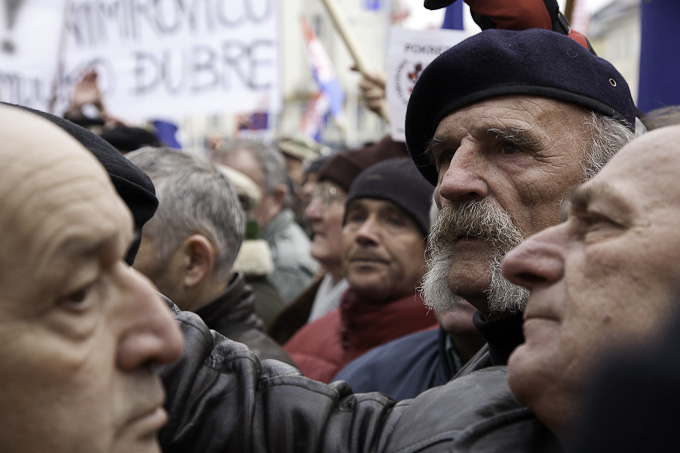 Zadarski branitelji na prosvjedu u Zagrebu 26. veljace 2011, Foto: Leo Banic Zadarski branitelji na prosvjedu u Zagrebu 26. veljace 2011, Foto: Leo Banic