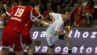 Veszprem, 040413.
Kvalifikacijska utakmica za Europsko prvenstvo rukometnih reprezentacija Madjarske i Hrvatske.
Na fotografiji: Damir Bicanic.
Foto: Zeljko Hajdinjak / Cropix
