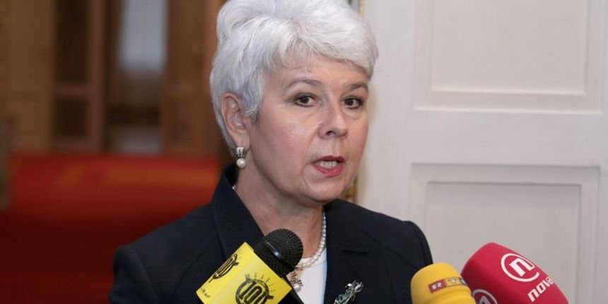 Jadranka Kosor dala izjavu za medije o odluci Ustavnog suda. Photo: Patrik Macek/PIXSELL