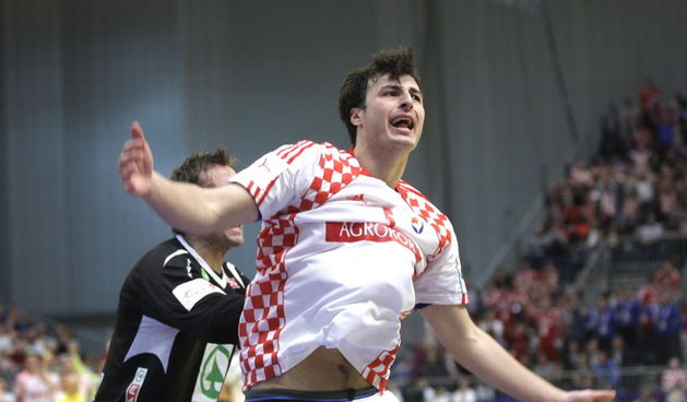 Graz, 190110. Europsko prvenstvo u rukometu, EURO 2010 Austrija, 1. kolo, grupa A, susret ekipa Hrvatske i Norveske. Na slici: Domagoj Duvnjak. Foto: Nenad Dugi / Cropix