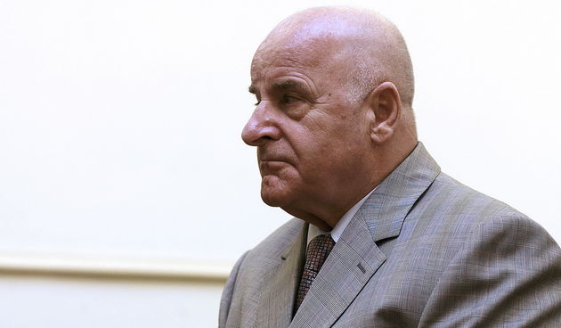 Zagreb, 190612.
Zupanijski sud.
Nastavak sudjenja bivsem premijeru Ivi Sanaderu u slucaju FIMI Media. Kao svjedok prisustvovao je Ivan Jarnjak.
Na slici svjedok bivsi ministar policije Ivan Jarnjak. 
Foto: Damjan Tadic / CROPIX