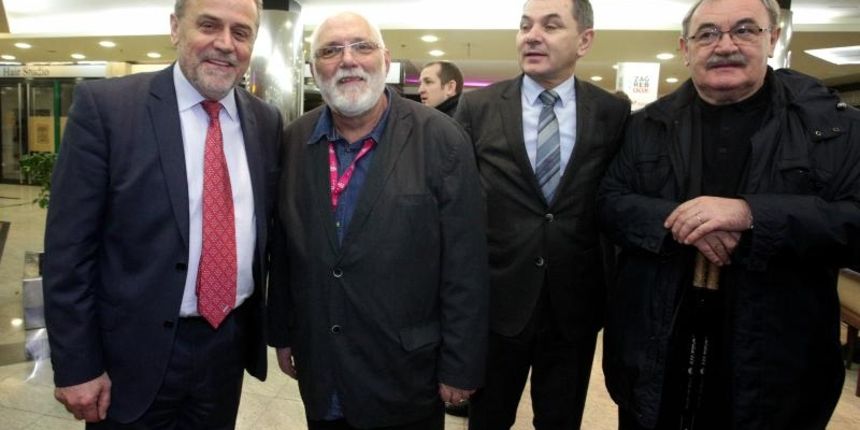 Otvorenje medjunarodnog festivala ZagrebDox u Kaptol Boutique Cinema. Milan Bandic, Nenad Puhovski, Ivica Lovric, Dusko Ljustina