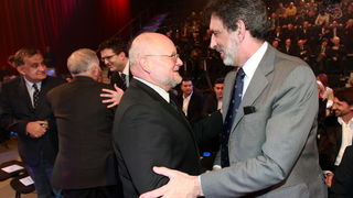 Zagreb, 261210.
HTV, studio Anton Marti, Prisavlje BB.
59. izbor sportasa 2010. godine u organizacij Sportskih novosti.
Na fotografiji: Zlatko Matesa i Radovan Fuchs.
Foto: Ronald Gorsic / CROPIX