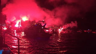 Doček zlatnih zadarskih olimpijaca Šime Fantele i Igora Marenića: Bakljada na brodovima od Vitrenjaka do Morskih orgulja. Foto: Tija Malik Doček zlatnih zadarskih olimpijaca Šime Fantele i Igora Marenića: Bakljada na brodovima od Vitrenjaka do Morskih orgulja. Foto: Tija Malik