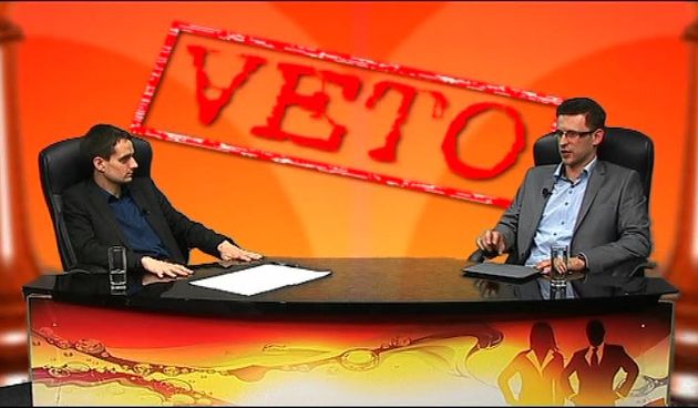 Sanjin Španović i Božo Petrov u emisiji Veto TV Jabuka