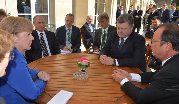 Merkel, Hollande, Putin i Porošenko nastavljaju angažman na prekidu vatre u istočnoj Ukrajini, Foto: Hina