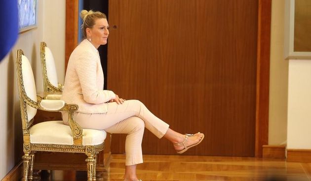 Uoci odrzavanja Europskih sveucilisnih igara Zagreb-Rijeka 2016. Predsjednica Republike Kolinda Grabar-Kitarovic u nazocnosti Milana Bandica, Janice Kostelic, Damira Borasa, Tomislava Madzara primila je predstavnike organizatora Zrinka Custonju, Olega Ma