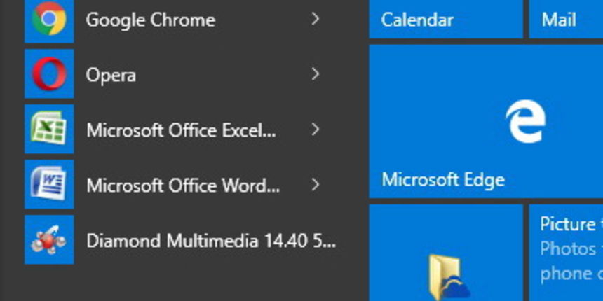 Windows 10 Start izbornik Windows 10 Start izbornik