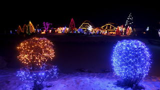 Cazma, 171210.
Grabovnica pokraj Cazme.
Imanje obitelji Salaj.
Predsjednica Vlade Jadranka Kosor svecano je upalili lampice na imanju obitelji Salaj u okviru Bozicne price u Cazmi.
Na imanju je ove godine upaljeno 1100000 lampica.
Prigodom otvorenja bio j