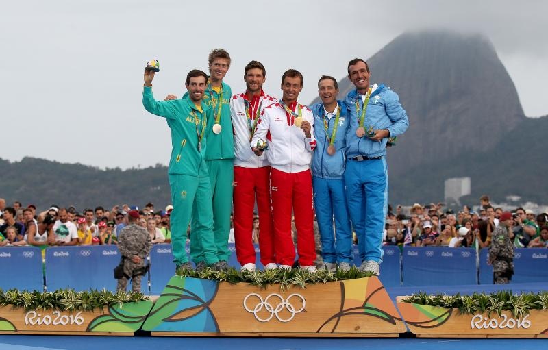 Rioe de Janeiro. Olimpijski prvaci u klasi 470, Šime Fantela i Igor Marenić. Photo. Igor Kralj/PIXSELL Rioe de Janeiro. Olimpijski prvaci u klasi 470, Šime Fantela i Igor Marenić. Photo. Igor Kralj/PIXSELL