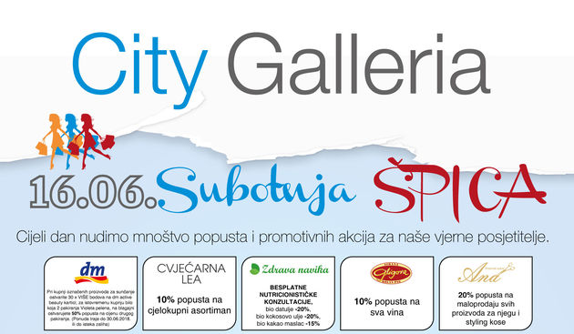 Subotnja špica u centru City Galleria uz obilje popusta i akcija