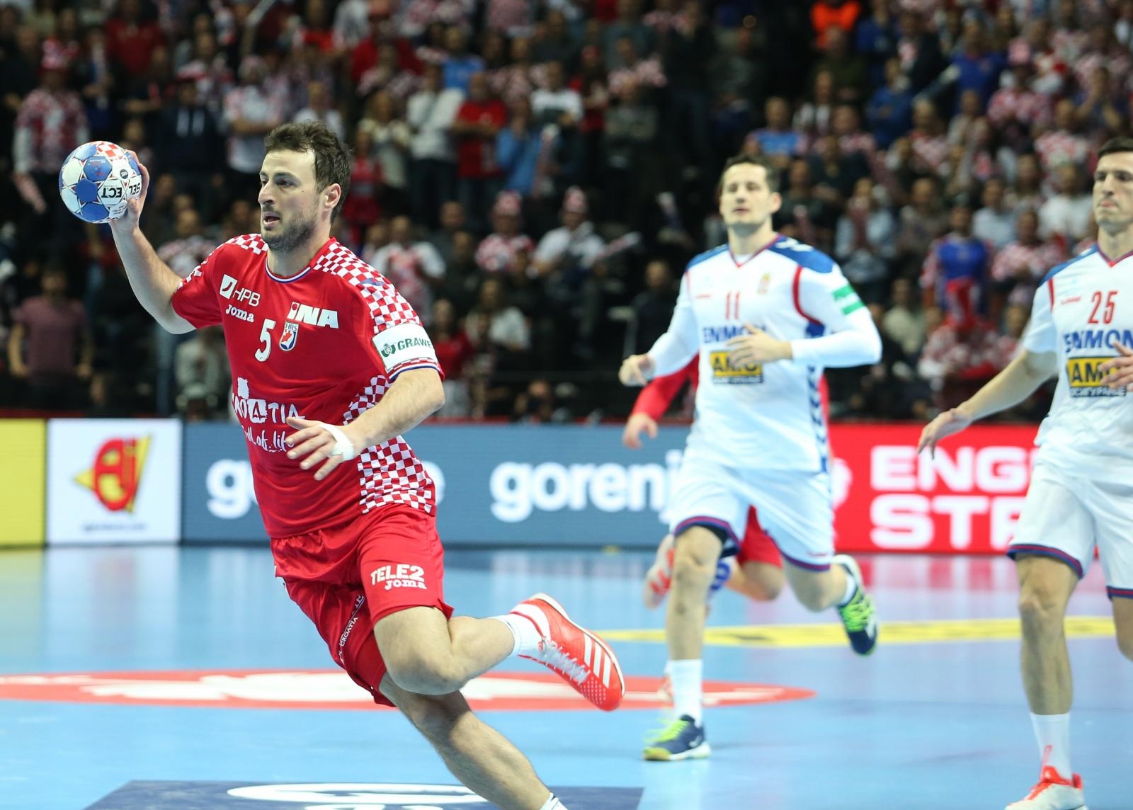 Spaladium Arena, Split – Europsko rukometno prvenstvo, skupina A, 1. kolo, Hrvatska – Srbija. Spaladium Arena, Split – Europsko rukometno prvenstvo, skupina A, 1. kolo, Hrvatska – Srbija.