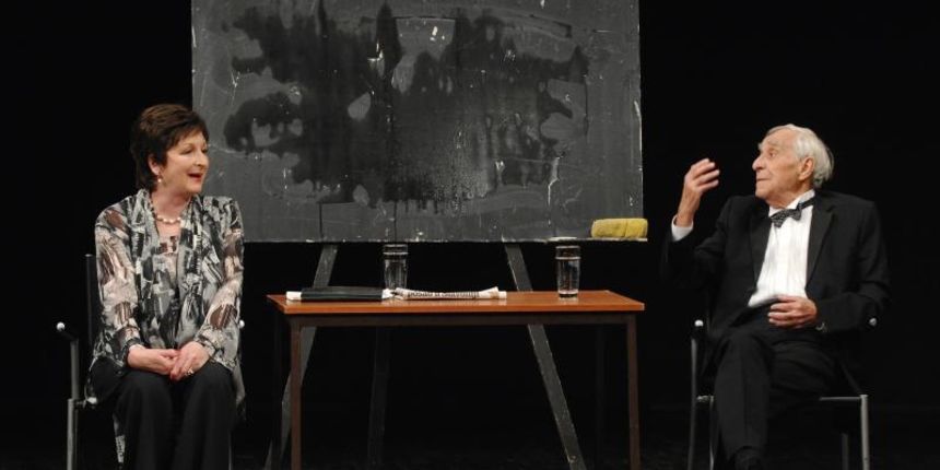 U maloj dvorani Vatroslava Lisinskog odrzana je predstava Stilske vjezbe, nakon koje je uprilicena proslava povodom 44. rodjendana predstave. Lela Margitic, Pero Kvrgic. Photo: Davor Visnjic/PIXSELL U maloj dvorani Vatroslava Lisinskog odrzana je predstava Stilske vjezbe, nakon koje je uprilicena proslava povodom 44. rodjendana predstave. Lela Margitic, Pero Kvrgic. Photo: Davor Visnjic/PIXSELL