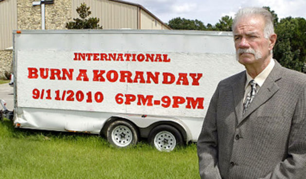 Rev. Terry Jones at the Dove World Outreach Center in Gainesville, Fla., Monday, Aug. 30, 2010. Jones plans to burn copies of the Quran on church grounds to mark the Sept. 11, 2001 terrorist attacks on the United States that provoked the Afghan war.   (AP