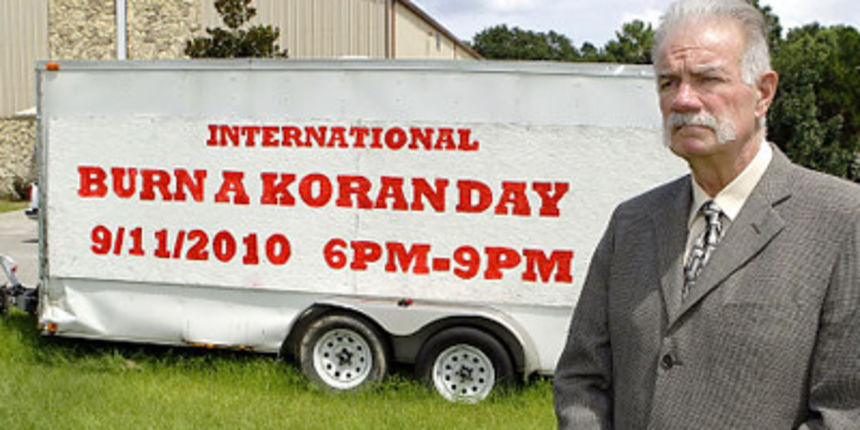 Rev. Terry Jones at the Dove World Outreach Center in Gainesville, Fla., Monday, Aug. 30, 2010. Jones plans to burn copies of the Quran on church grounds to mark the Sept. 11, 2001 terrorist attacks on the United States that provoked the Afghan war. (AP Rev. Terry Jones at the Dove World Outreach Center in Gainesville, Fla., Monday, Aug. 30, 2010. Jones plans to burn copies of the Quran on church grounds to mark the Sept. 11, 2001 terrorist attacks on the United States that provoked the Afghan war. (AP