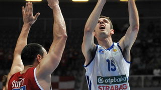 Zadar, 260513.
Dvorana Kresimira Cosica. 
3. polufinalna utakmica prvenstva Hrvatske izmedju KK Zadar i KK Cedevita.
Na fotografiji: Delas (15).
Foto: Luka Gerlanc / CROPIX